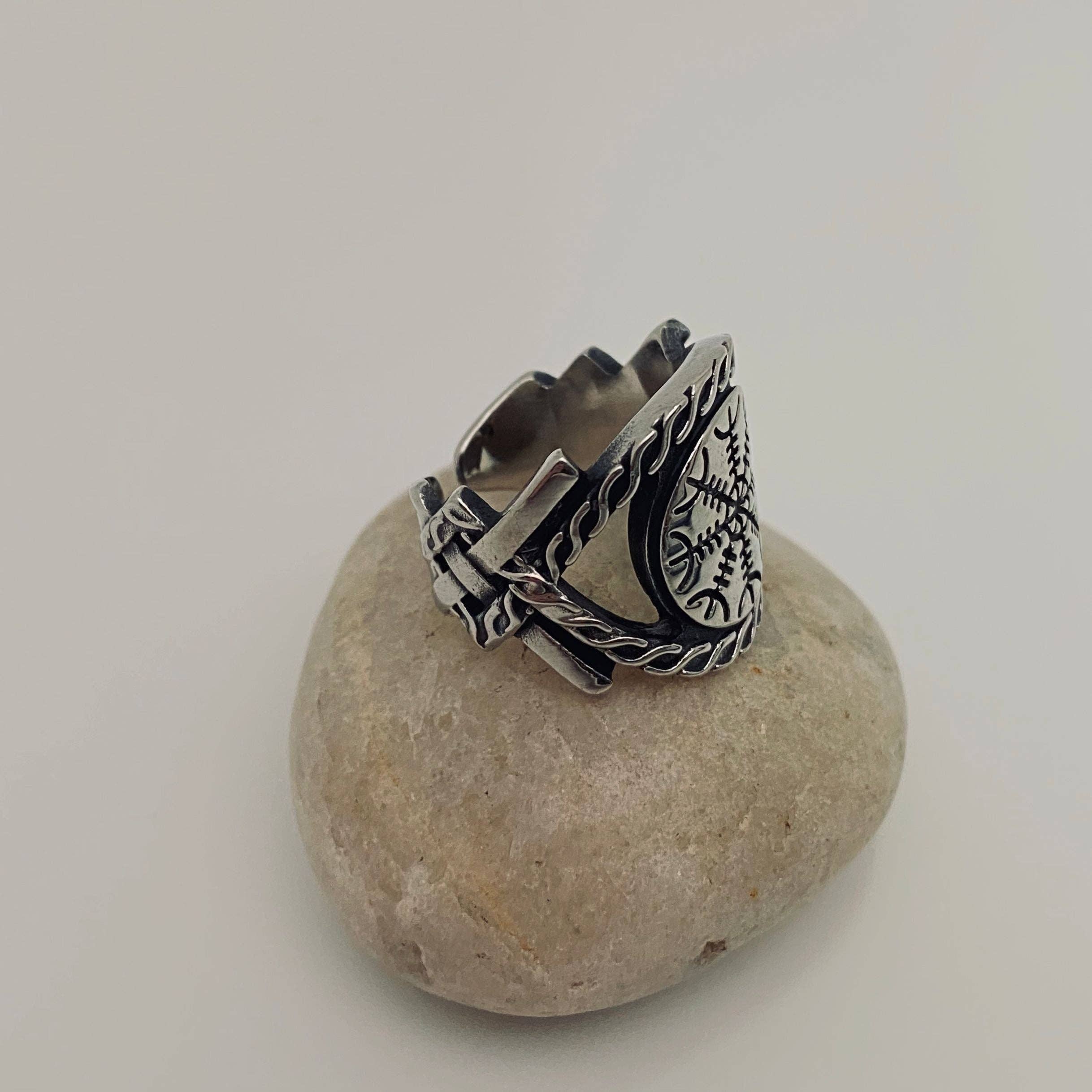 Viking Compass Stainless Steel Ring Men's Ring