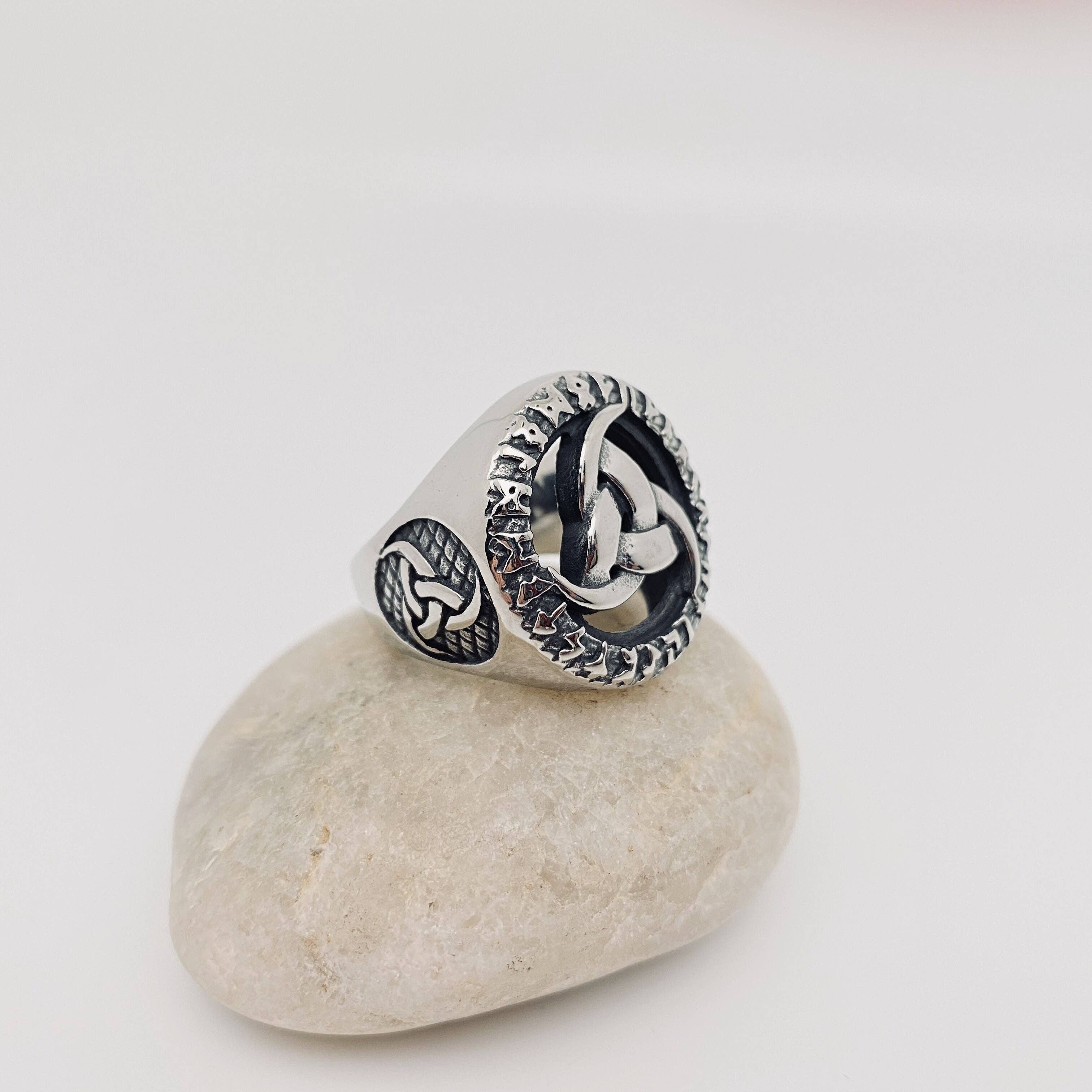 Viking Rune Stainless Steel Skaldenmet Ring