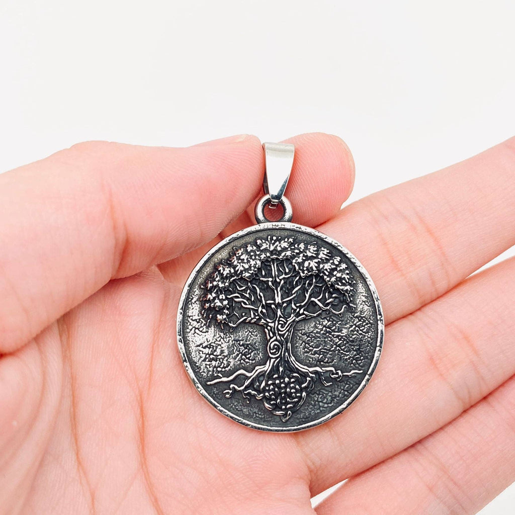 Tree of Life Circular Stainless Steel Pendant