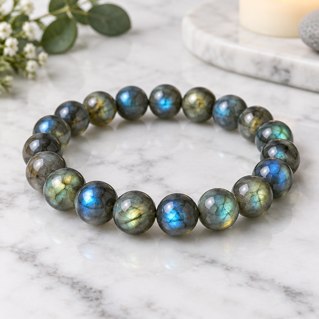 10mm Labradorite Bead Bracelet