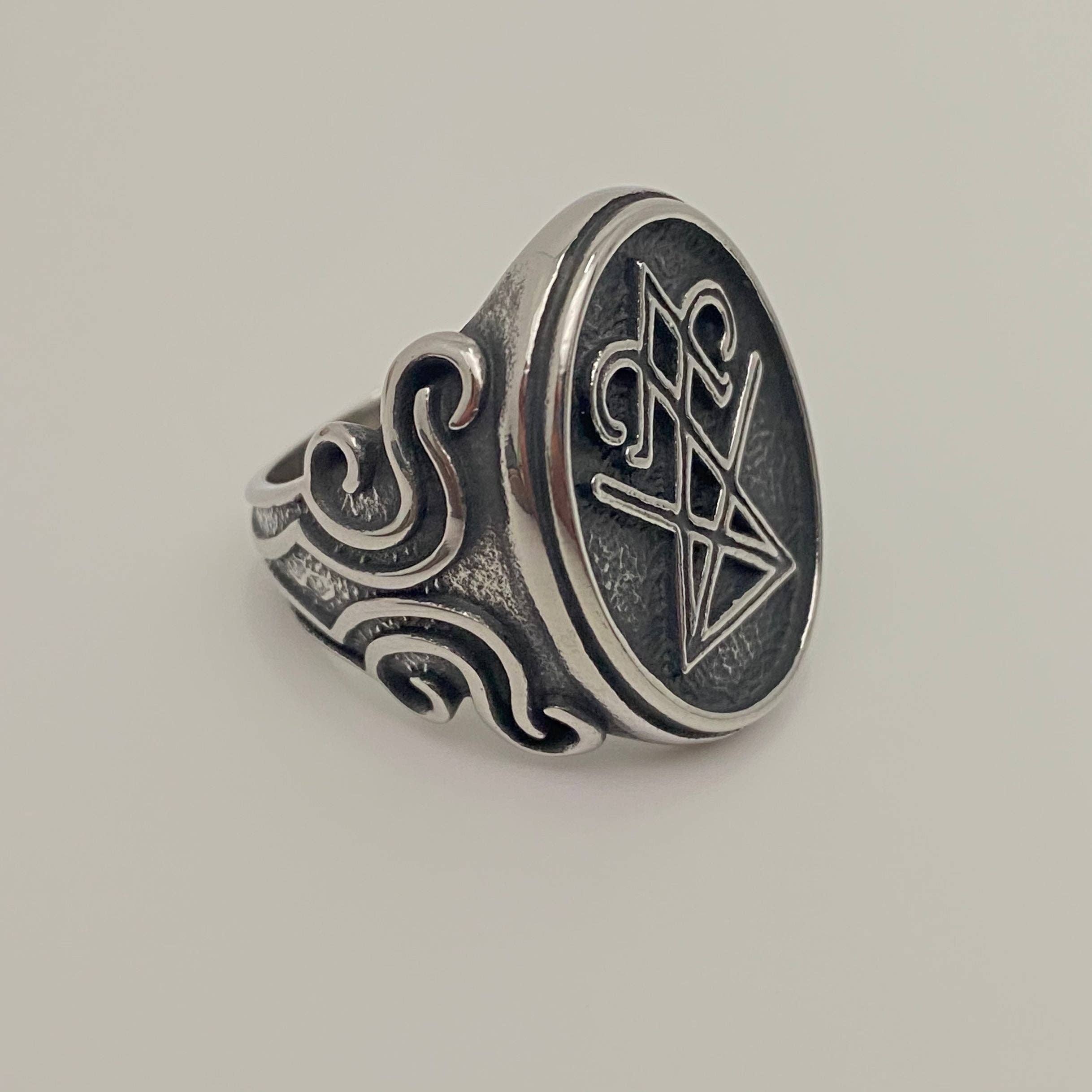 Stainless Steel Lucifer Men's Ring