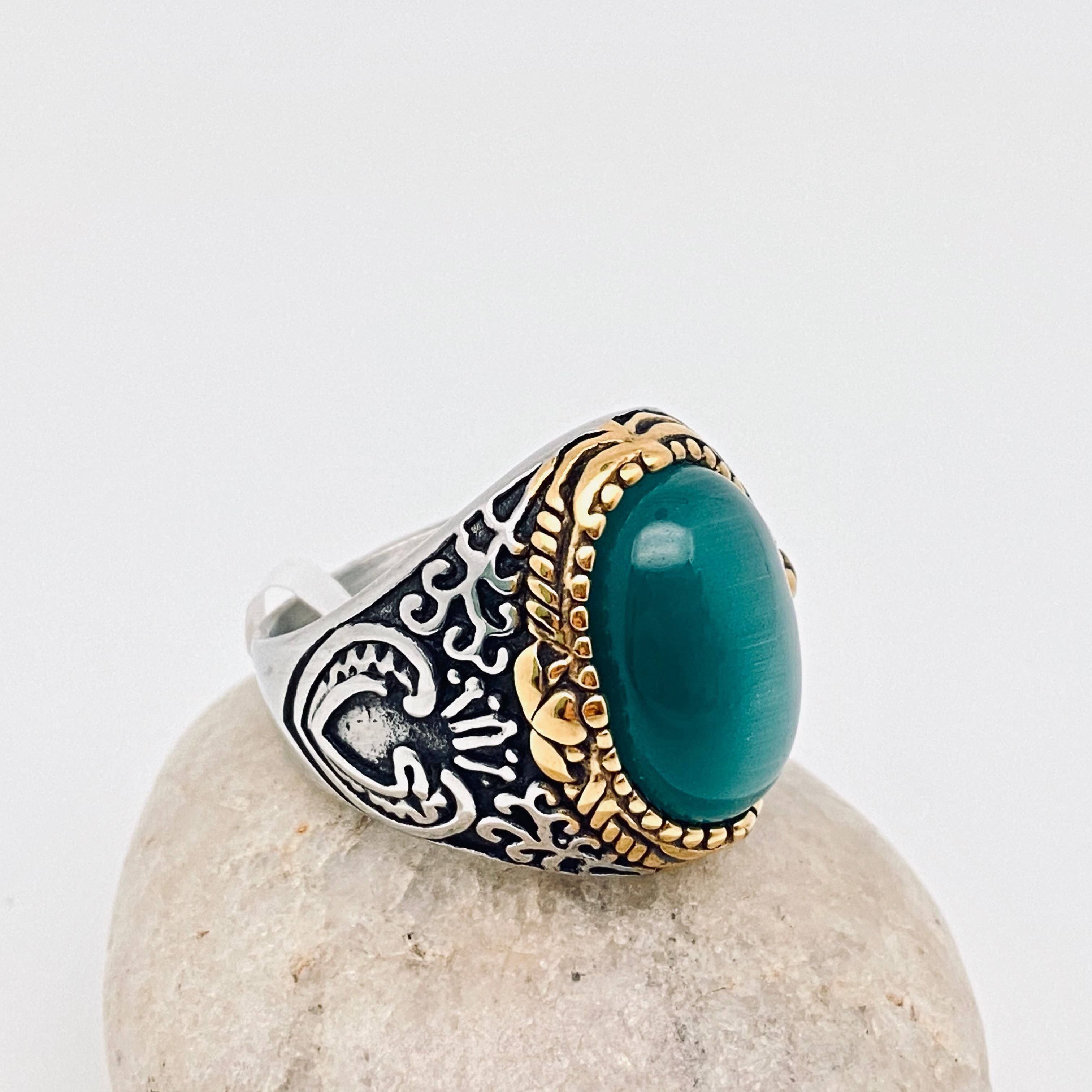 Cat's Eye Stainless Steel Men's Ring