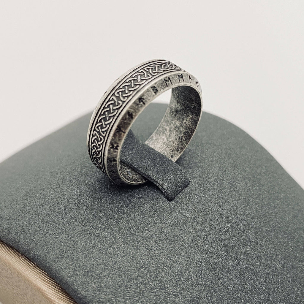 Titanium Steel Viking Rune Celtic Knot Ring