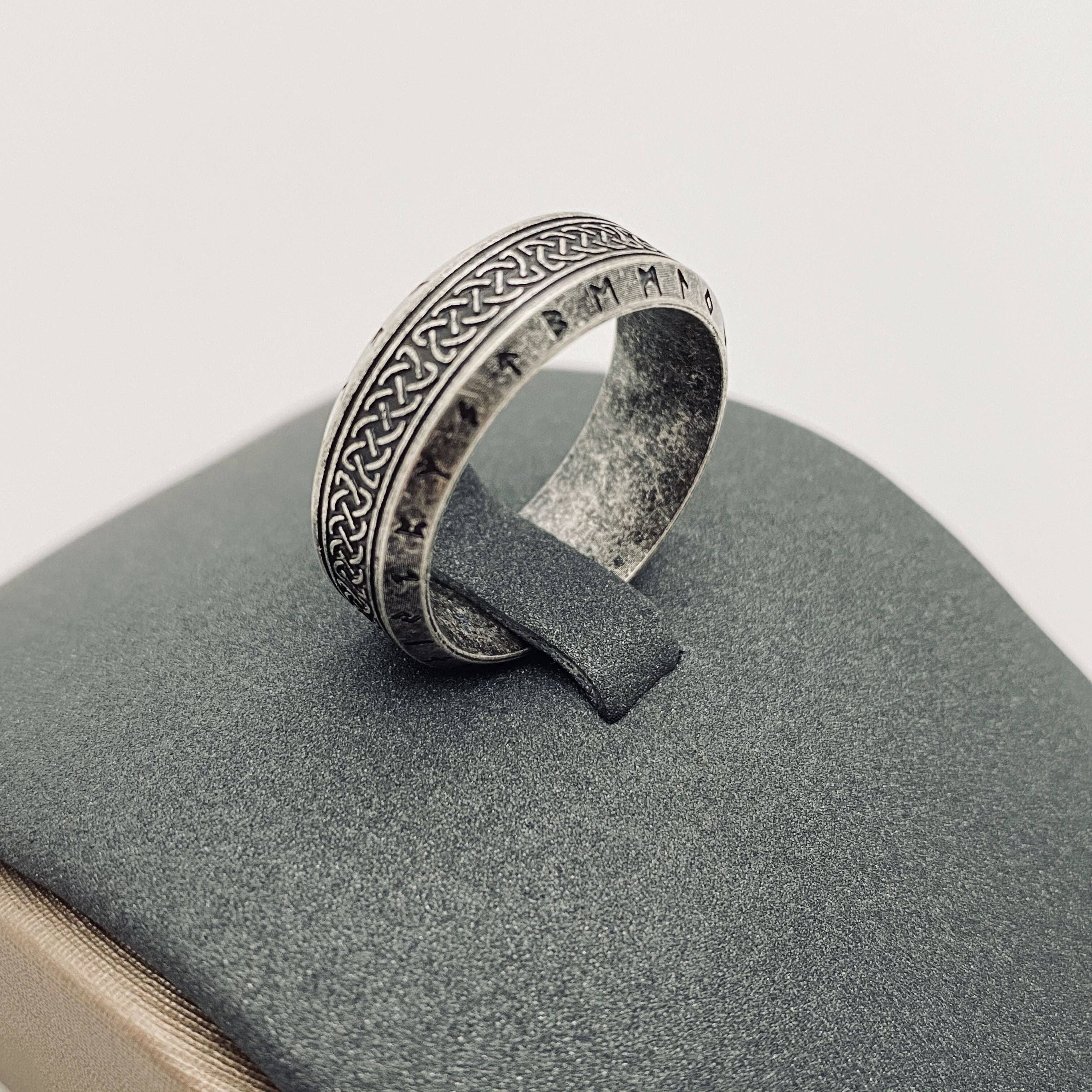 Titanium Steel Viking Rune Celtic Knot Ring