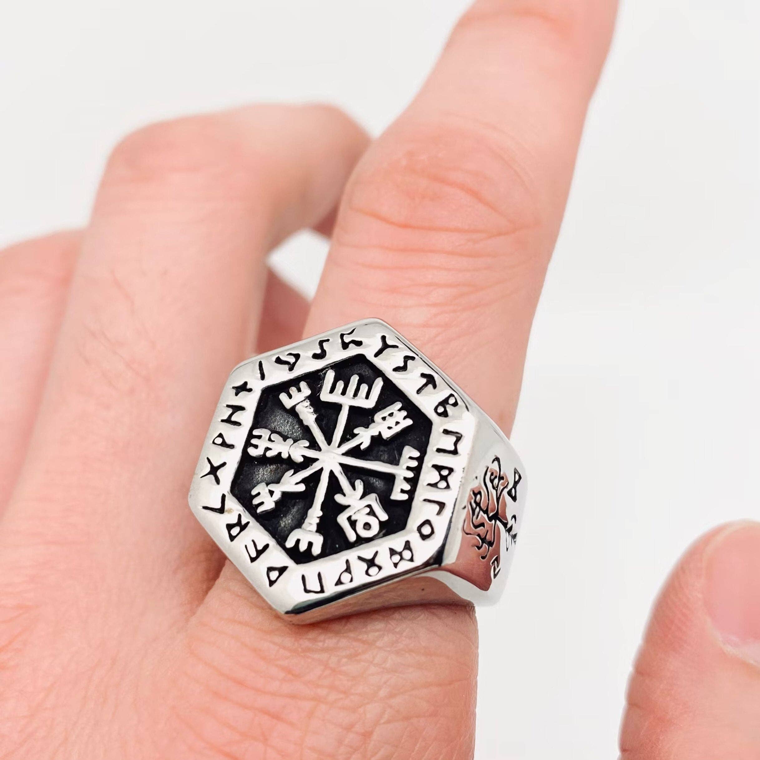Viking Celtic Knot Rune Men's Stainless Steel Ring
