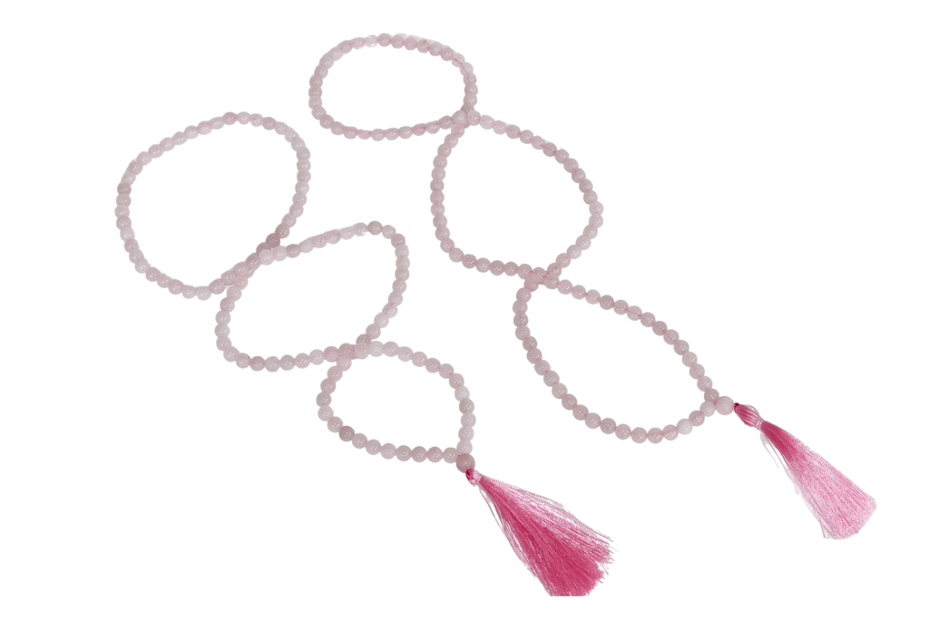 Rose Quartz Gemstone Mala | 108 Prayer Beads Jap Mala