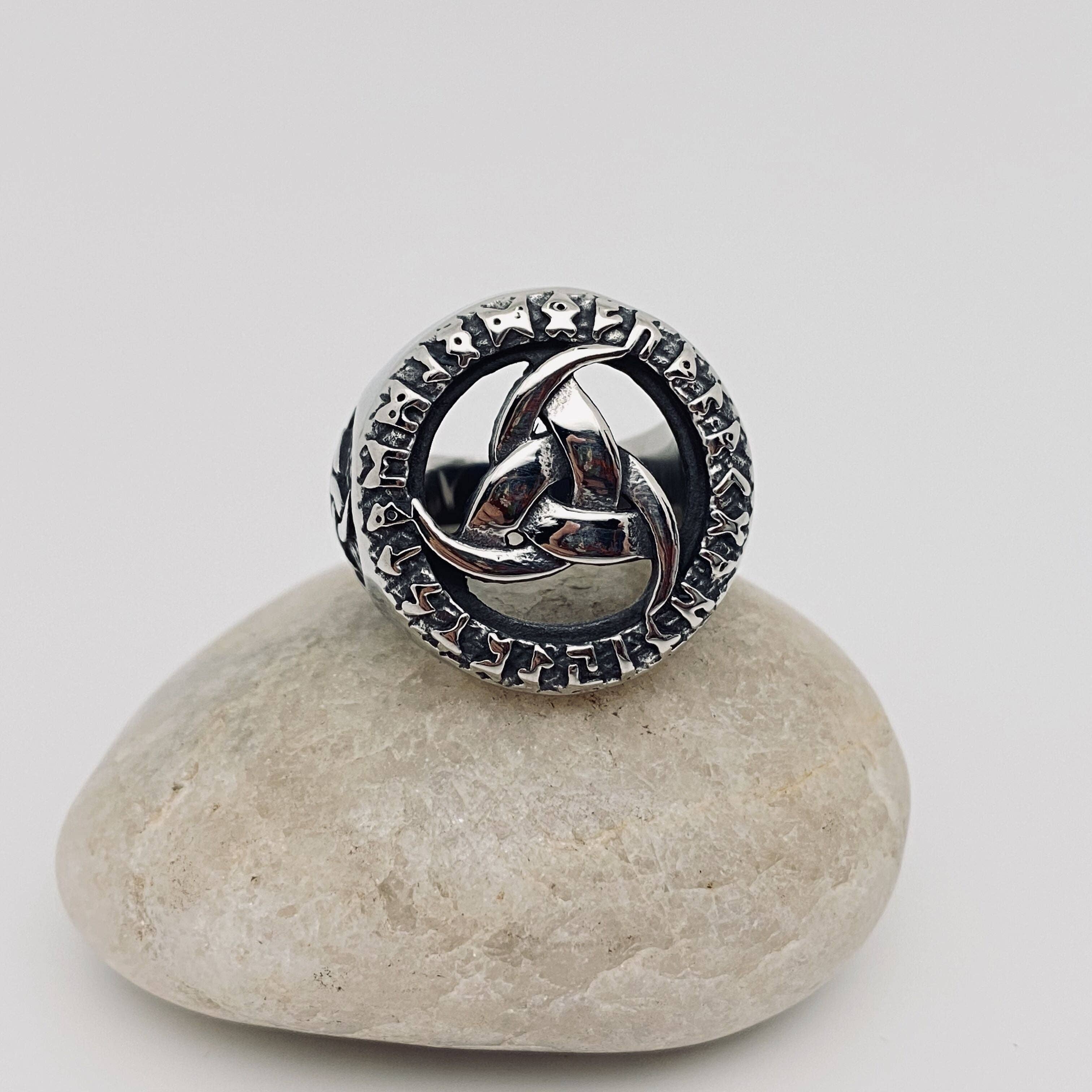 Viking Rune Stainless Steel Skaldenmet Ring