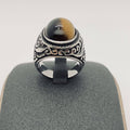 Stainless Steel Tiger's Eye Ring