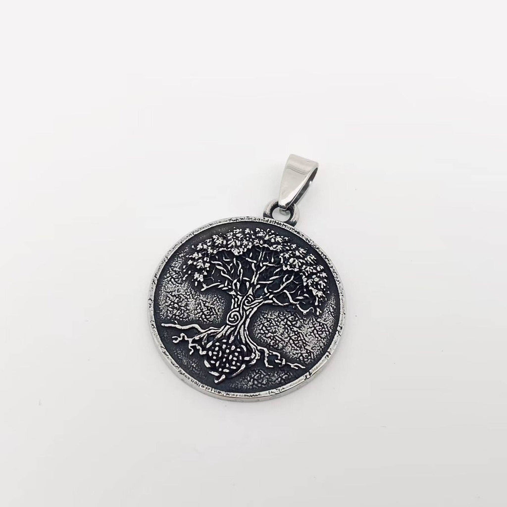 Tree of Life Circular Stainless Steel Pendant