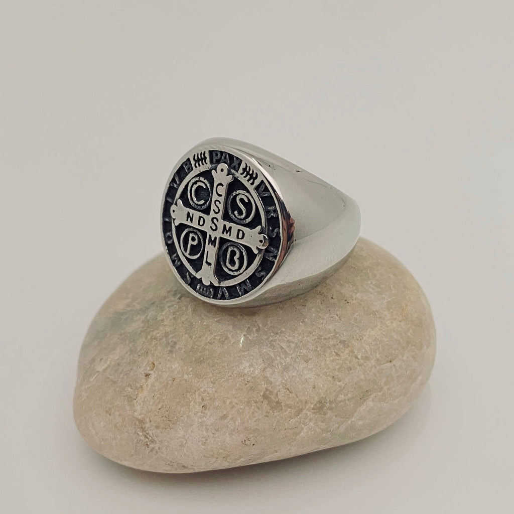 Men's Stainless Steel Cross Ring