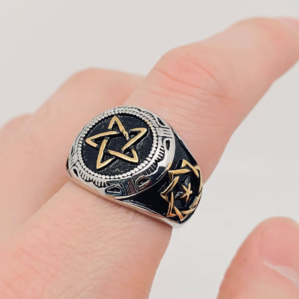Eye Five-pointed Star Stainless Steel Ring