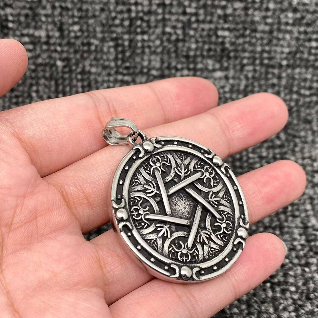 Vintage Magic Pentagram Stainless Steel Craft Pendant