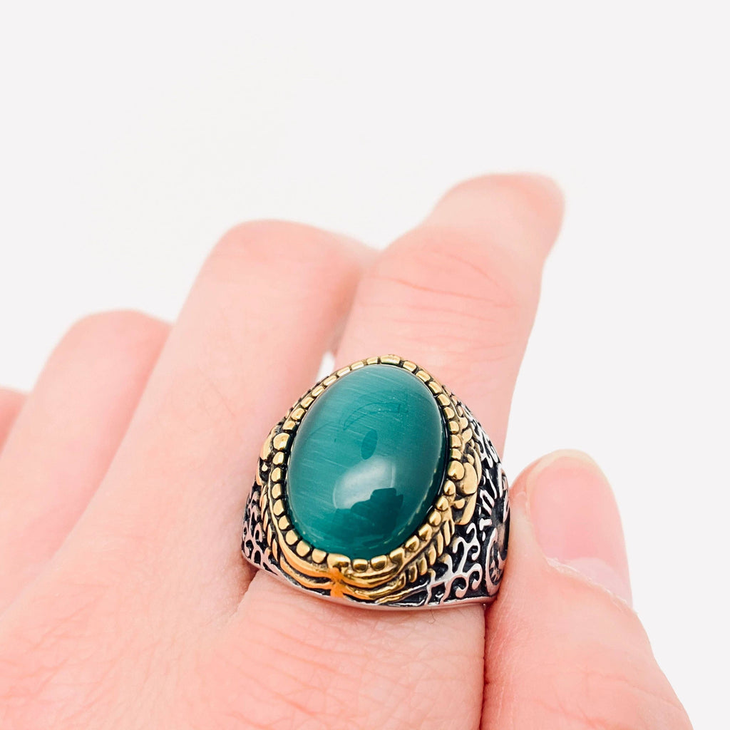 Cat's Eye Stainless Steel Men's Ring