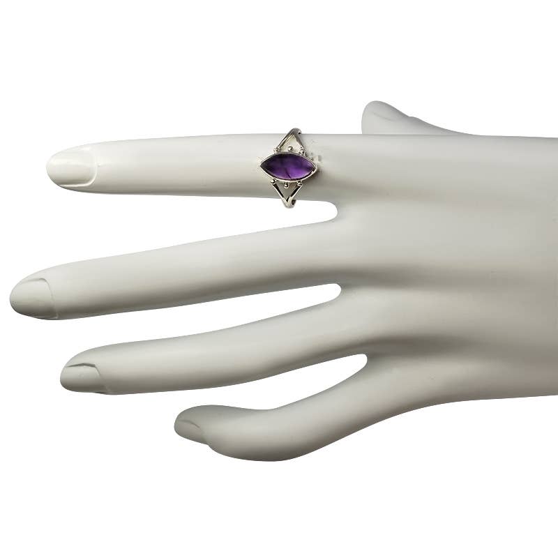 Amethyst Stone Sterling Silver Ring
