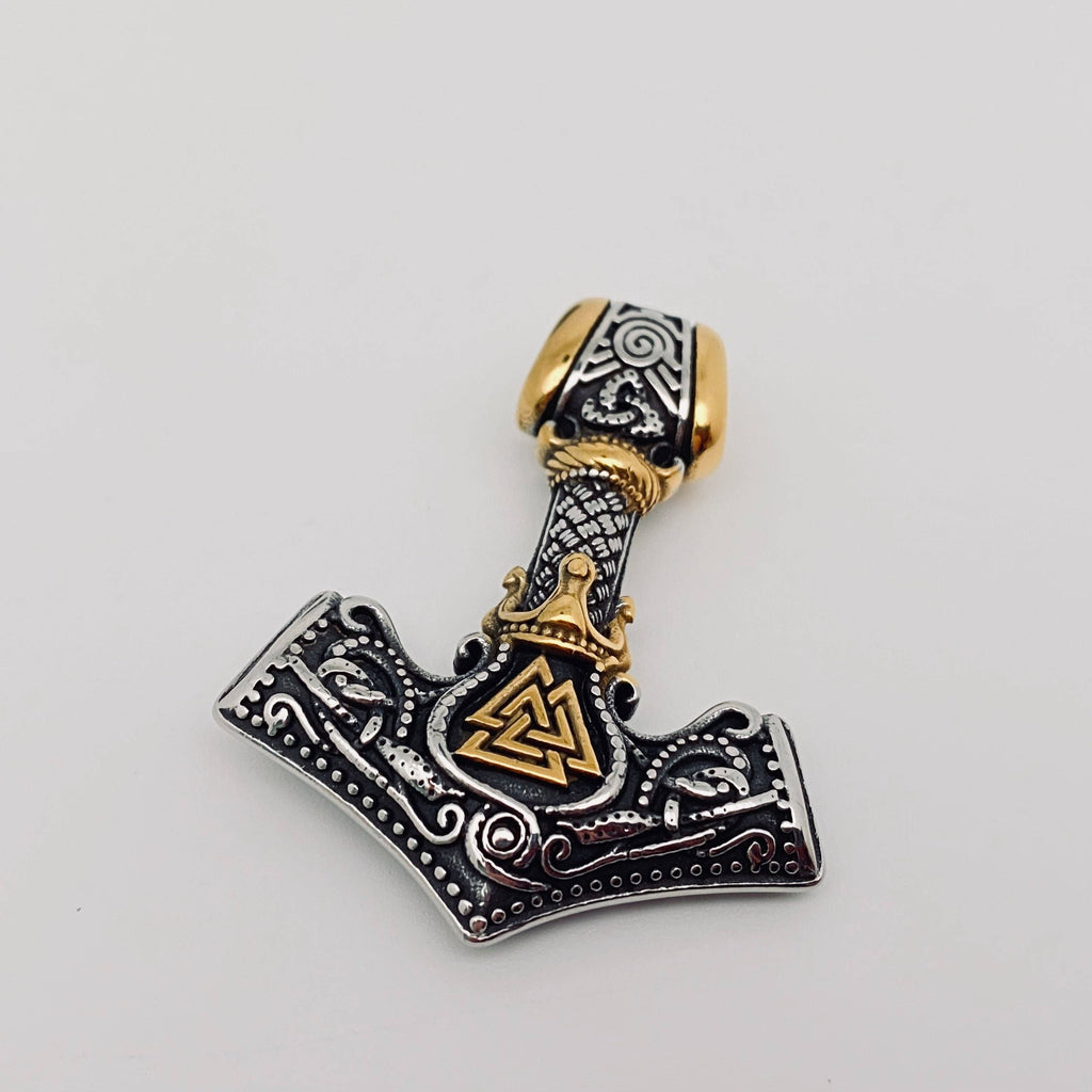 Viking Quake Odin Triangle Rune Stainless Steel Pendant
