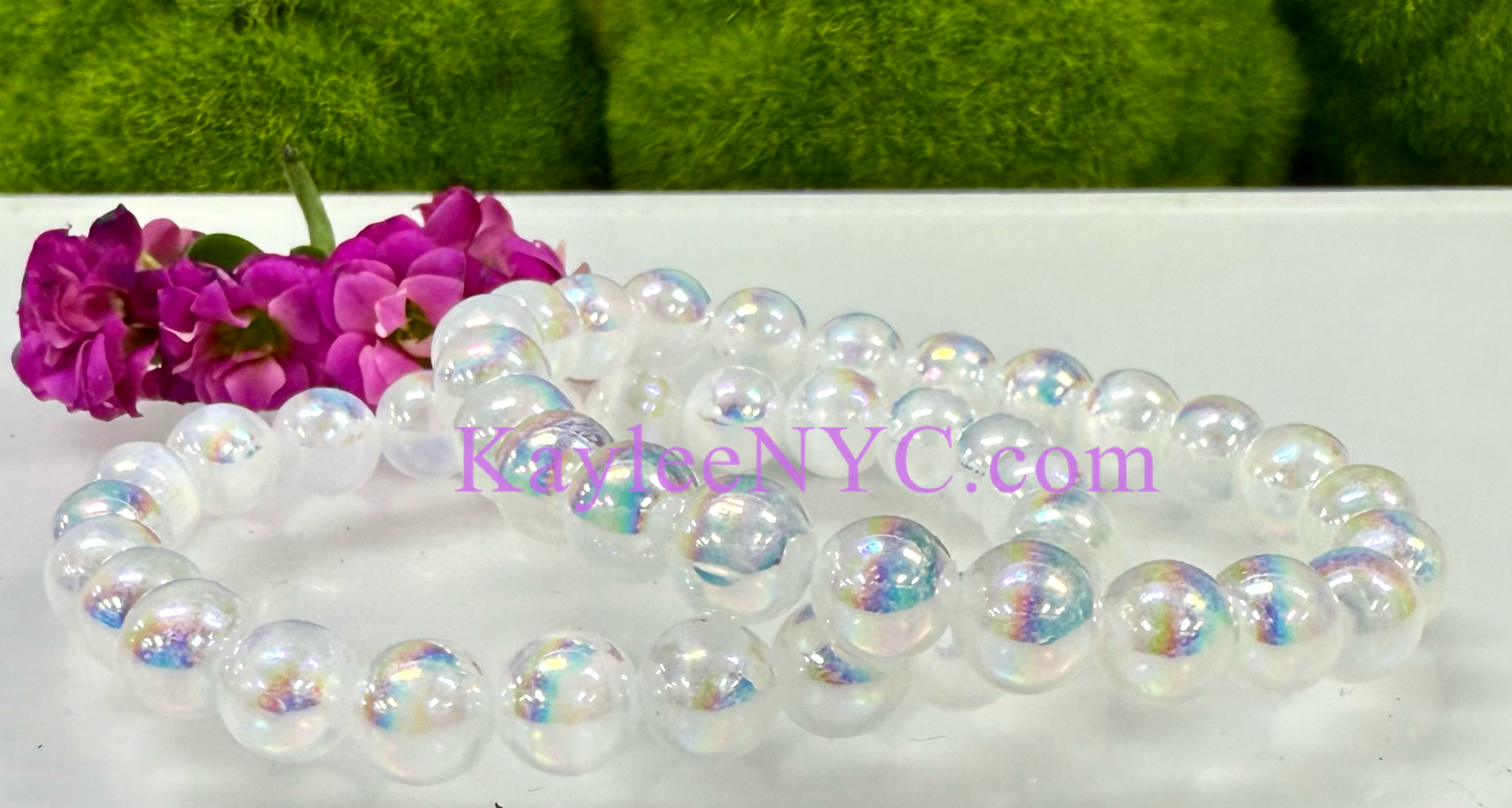 Angel Aura Selenite Bracelet 8mm