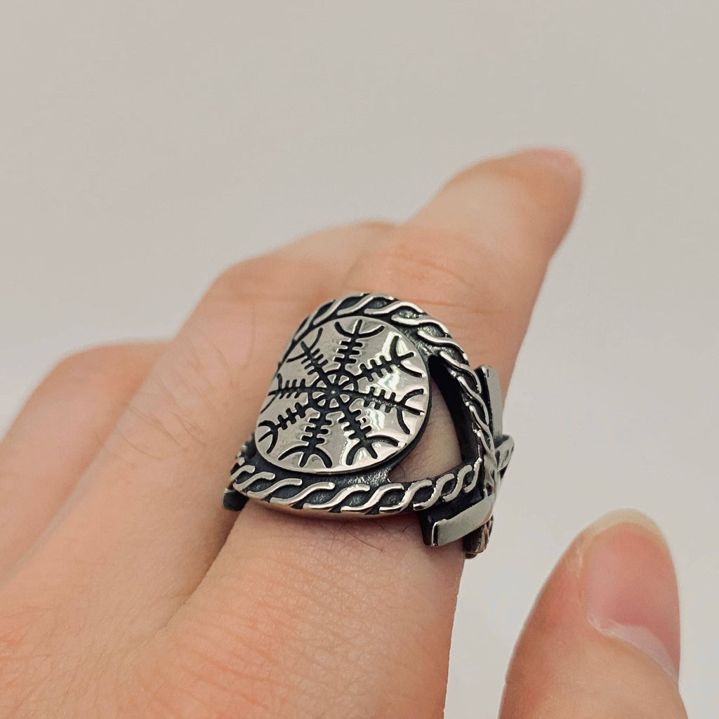 Viking Compass Stainless Steel Ring Men's Ring