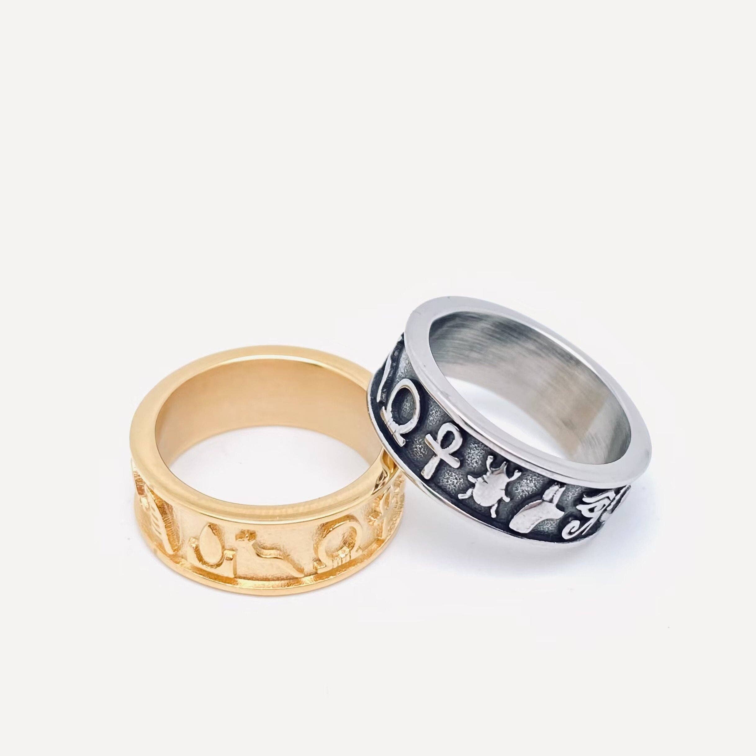 Ancient Egyptian Totem  Symbol Stainless Steel Ring