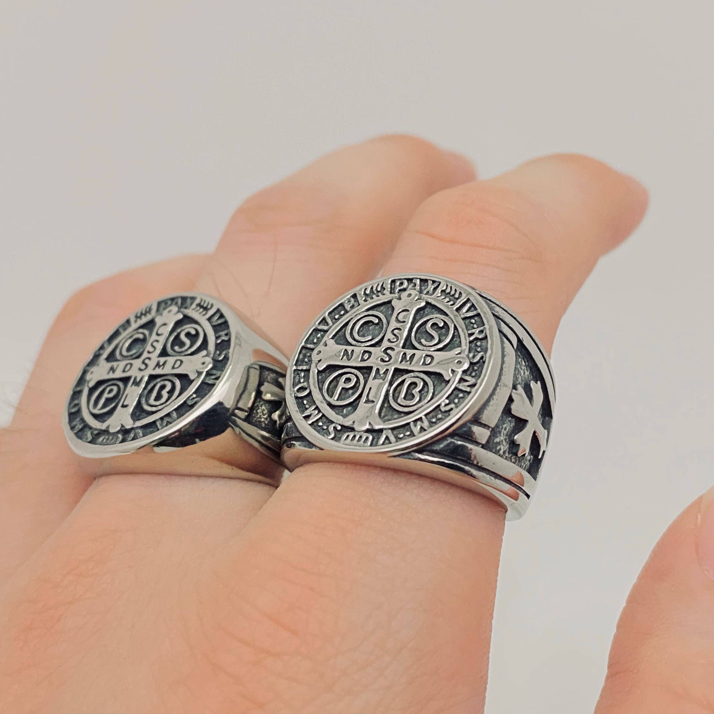 Men's Stainless Steel Cross Ring