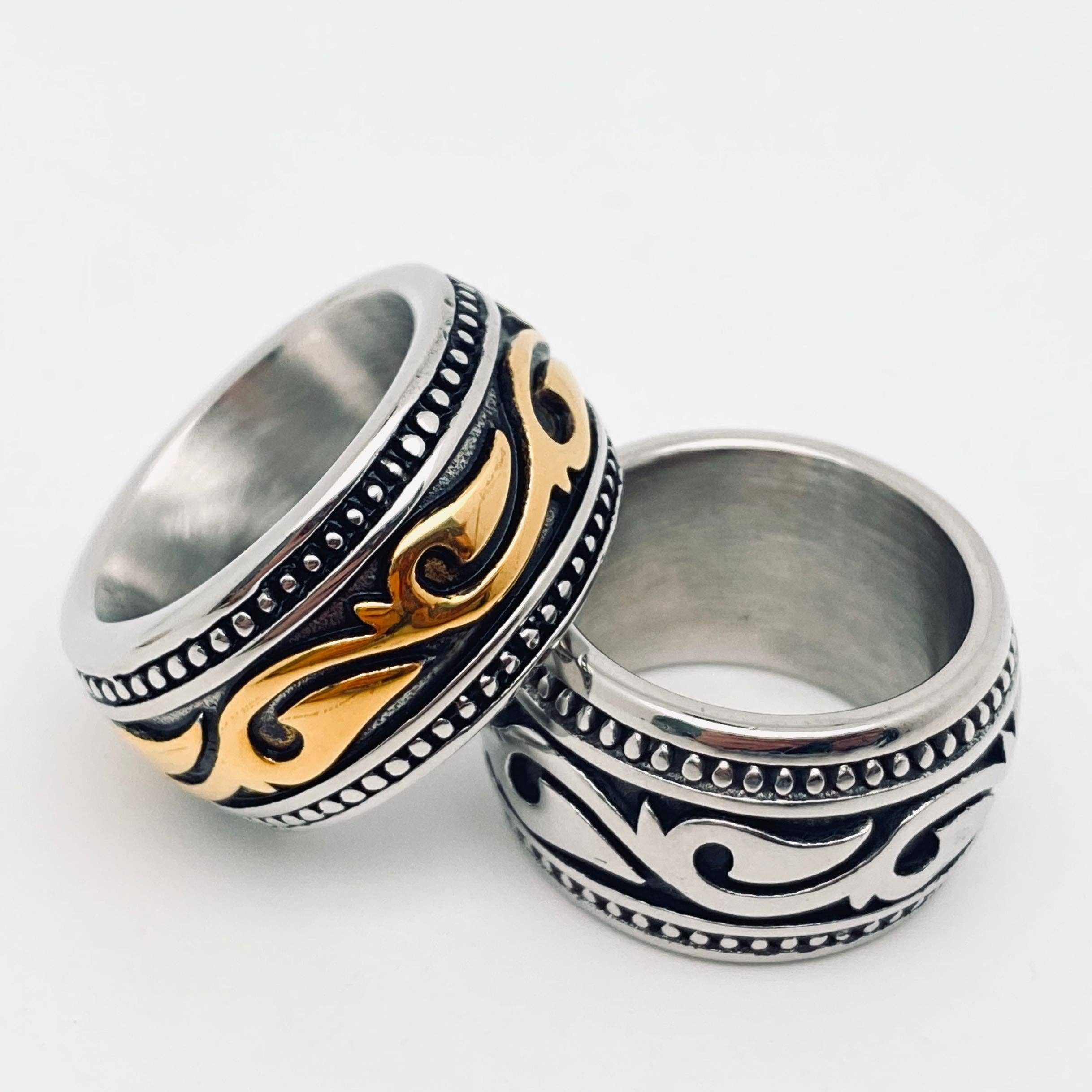 Tribal Flame Stainless Steel Ring