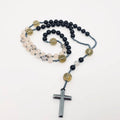 Black Onyx, Dragon Agate, Smoky Quartz, Hematite Rosary