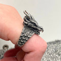 Stainless Steel Dragon Head Men's Ring