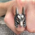 Stainless Steel Anubis Mask Ring