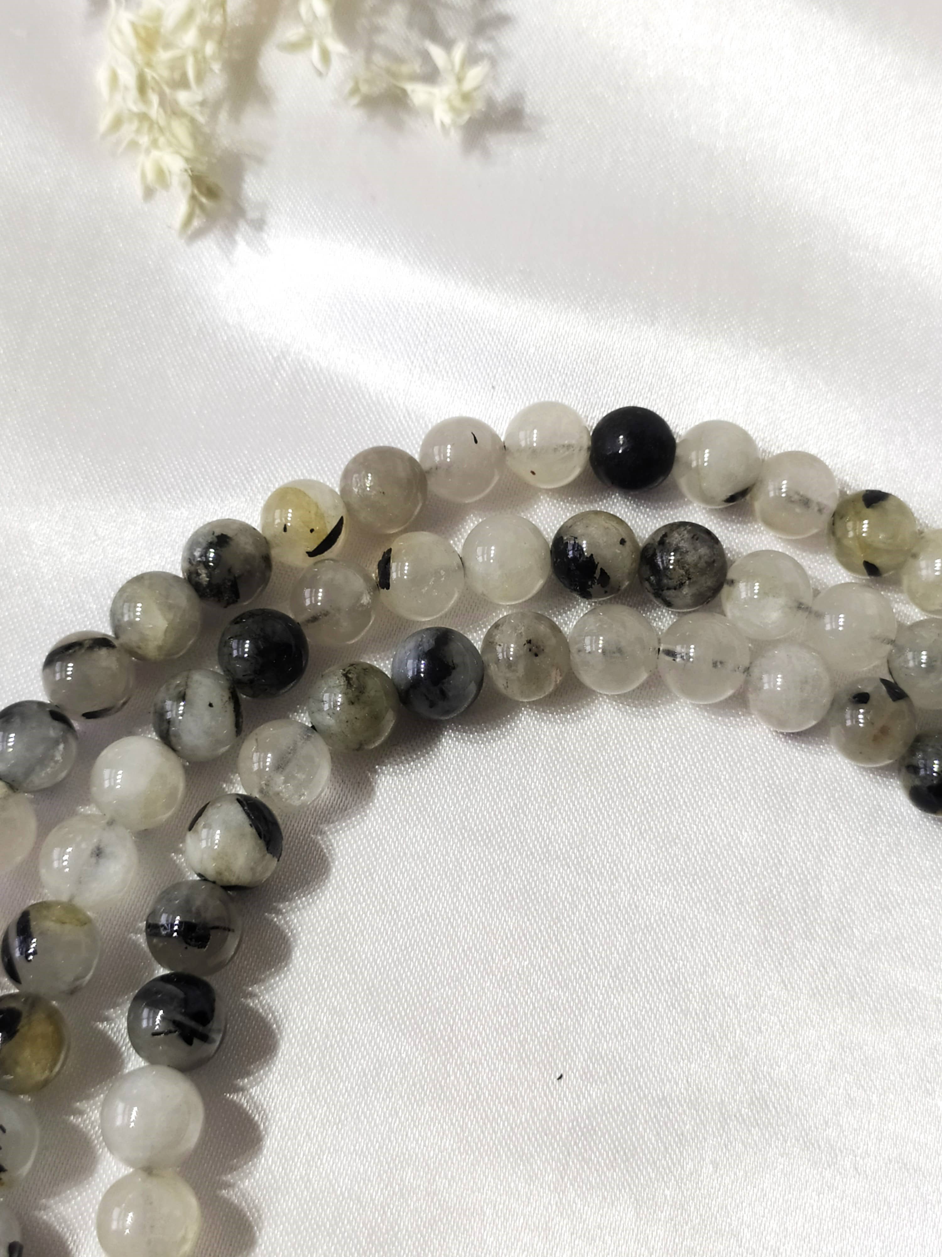 Black Tourmaline Gemstone Mala | 108 Prayer Bead | Jap Mala