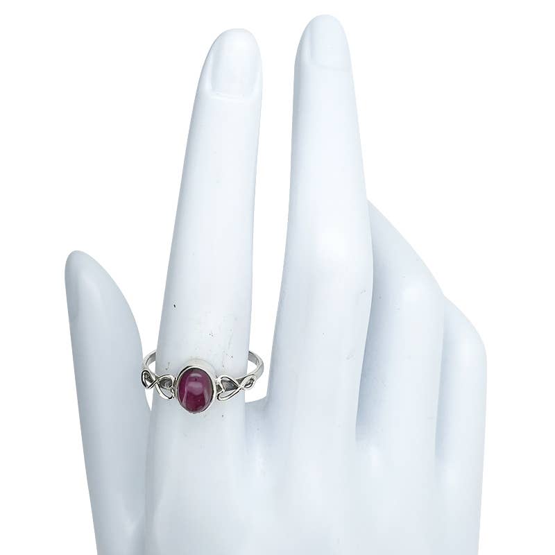 Garnet Sterling Silver Ring