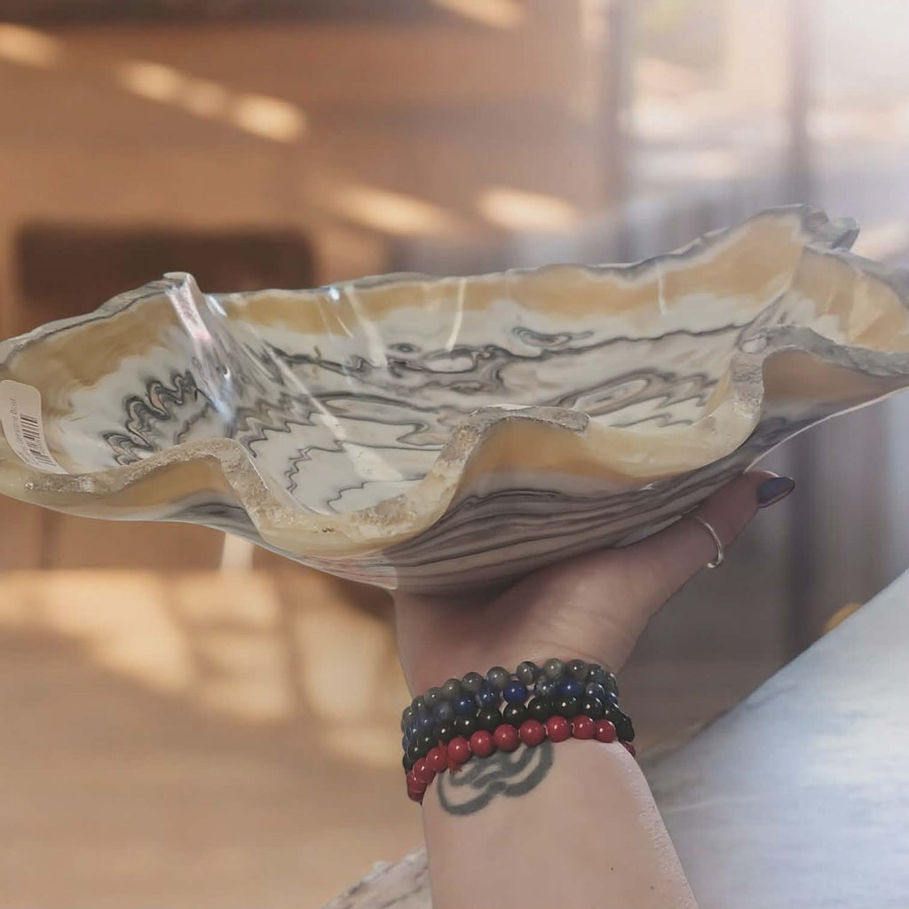 Handcrafted Tiger Calcite Bowl