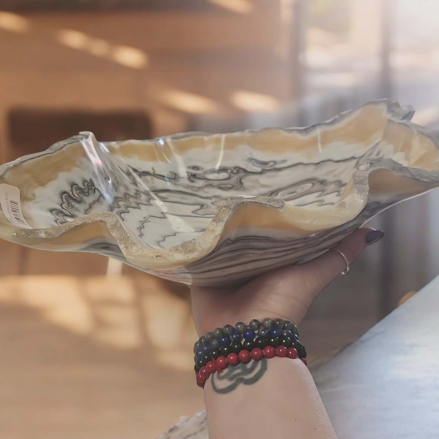 Handcrafted Tiger Calcite Bowl