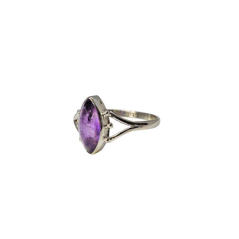 Amethyst Stone Sterling Silver Ring