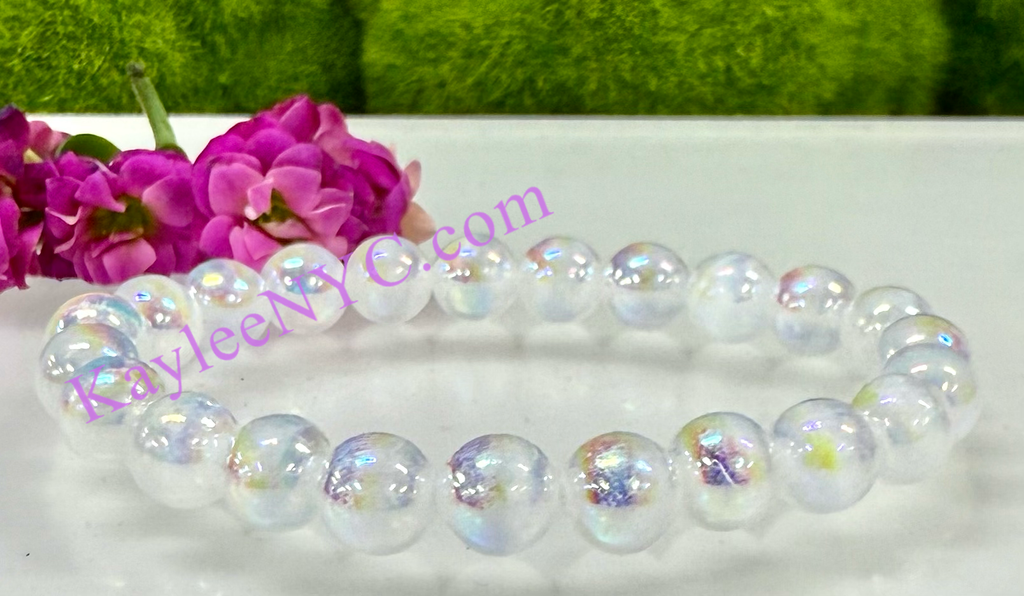 Angel Aura Selenite Bracelet 8mm
