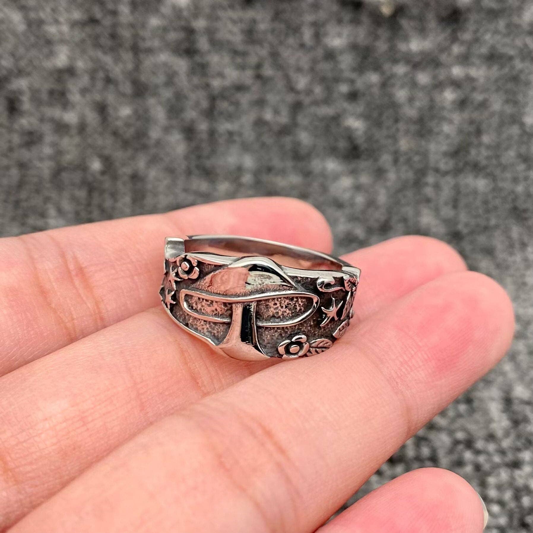Stainless Steel Mushroom Ring Unisex