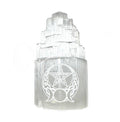 SELENITE LAMP ENGRAVED PENTACLE & TRIPLE MOON