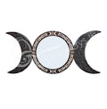 Black Tourmaline Triple Moon Mirror 9"DIA. X 20" LEN