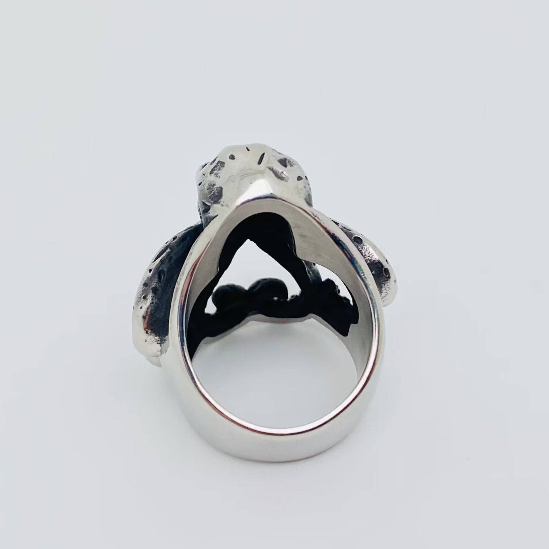Stainless Steel Skull Octopus Men's Ring