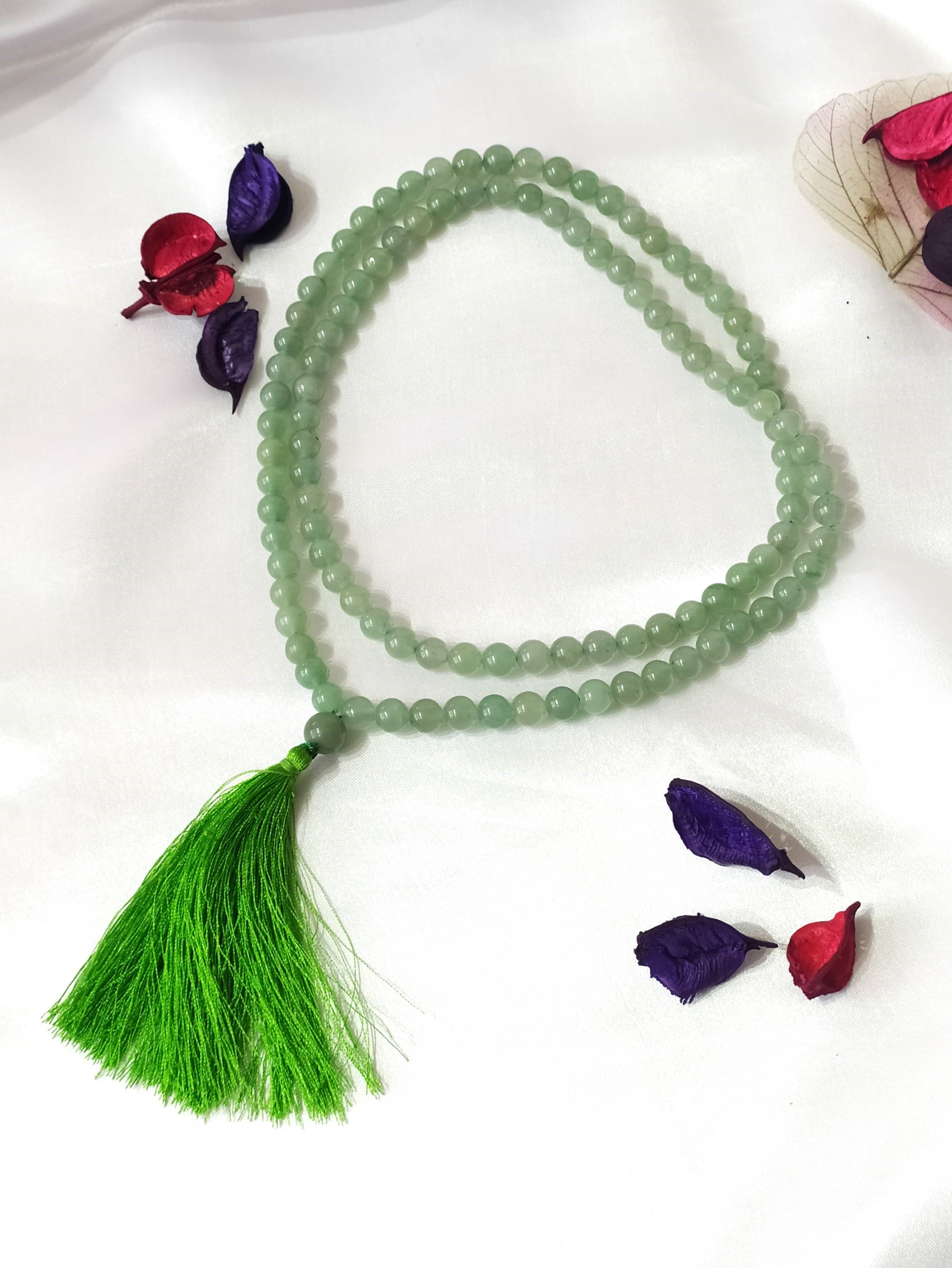 Green Aventurine Gemstone Mala | 108 Prayer Beads Jap Mala