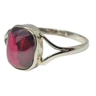 Garnet Stone Sterling Silver Ring