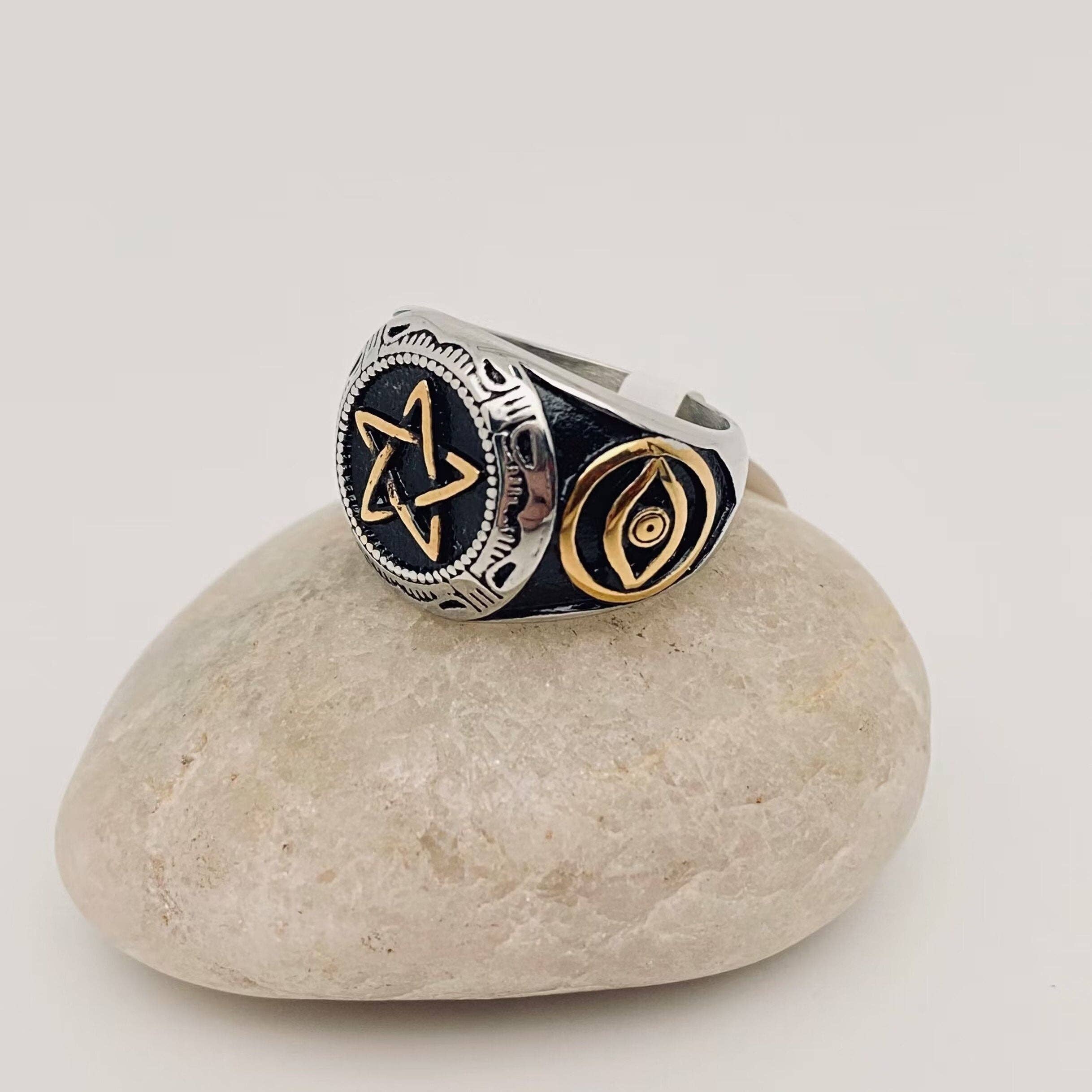 Eye Five-pointed Star Stainless Steel Ring