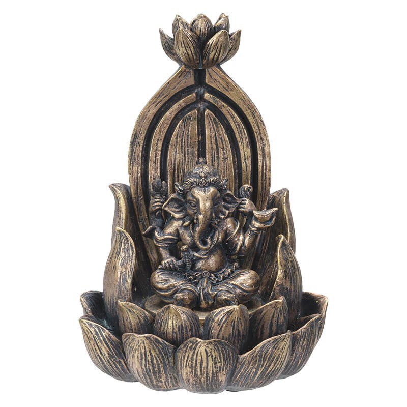 Ganesha on Lotus Backflow Incense Burner