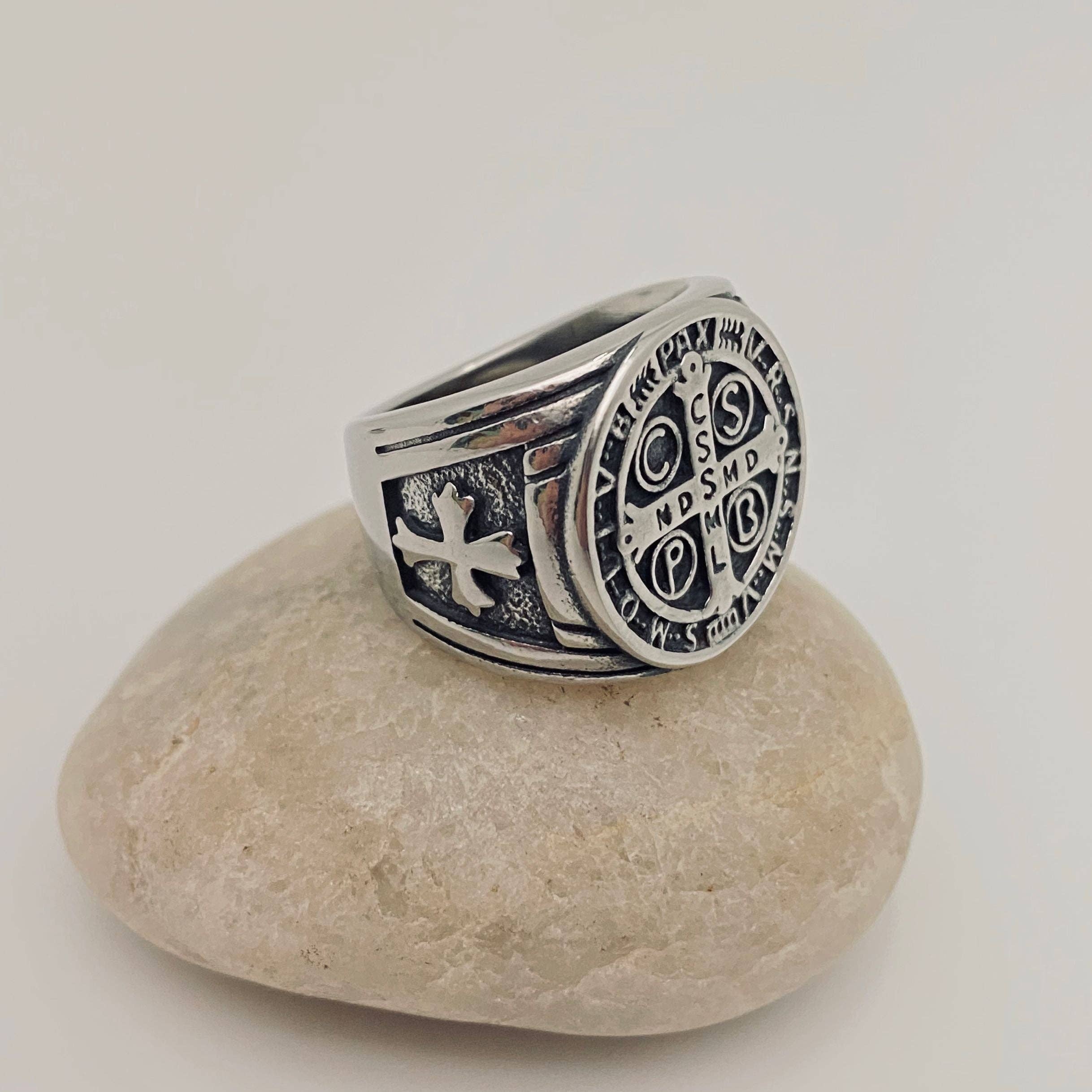 Men's Stainless Steel Cross Ring
