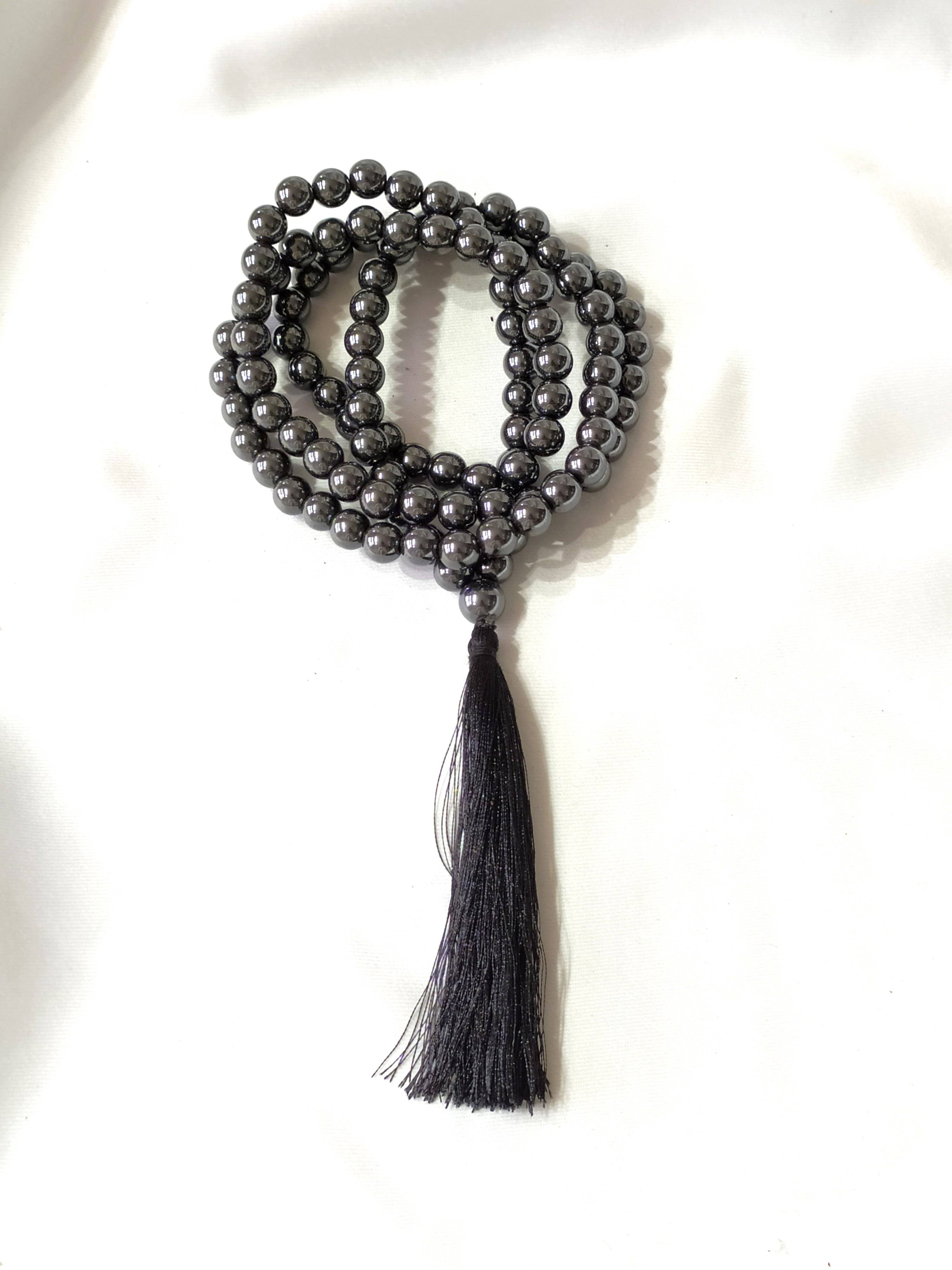 Gemstone Mala | Hematite | 108 Prayer Bead Mala | Jap Mala