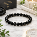 8mm Jet Bead Bracelet