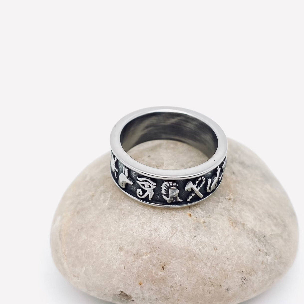 Ancient Egyptian Totem  Symbol Stainless Steel Ring