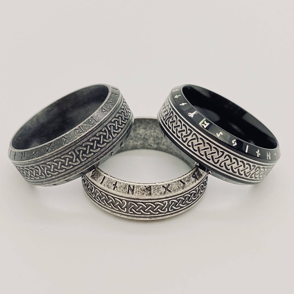 Stainless Steel Vintage Celtic knot Viking Rune Ring