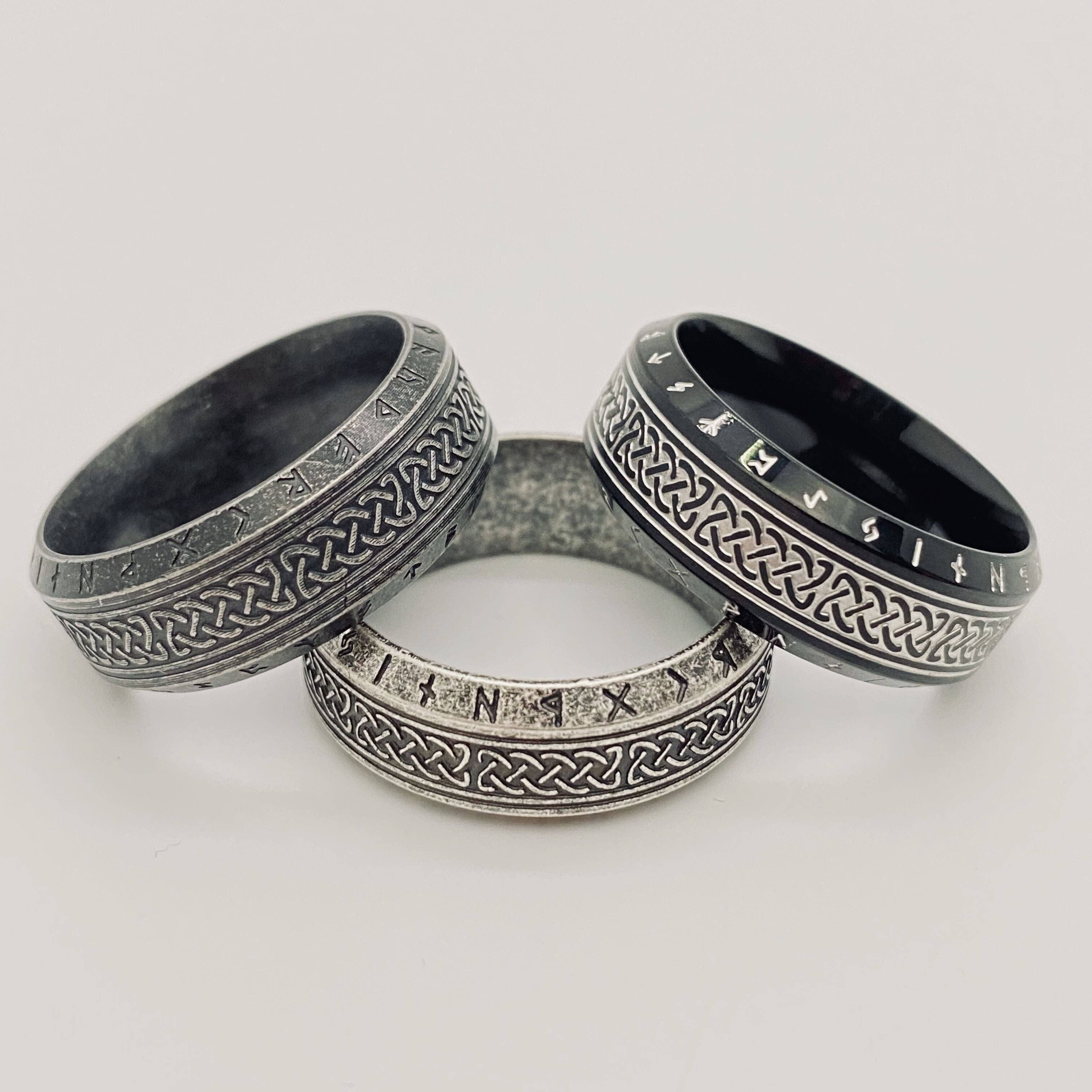 Stainless Steel Vintage Celtic knot Viking Rune Ring