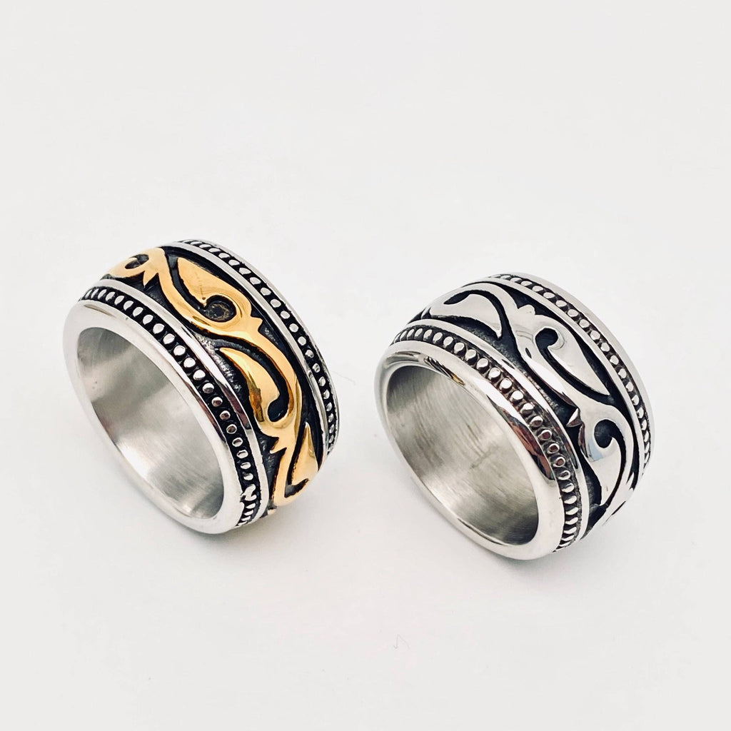Tribal Flame Stainless Steel Ring
