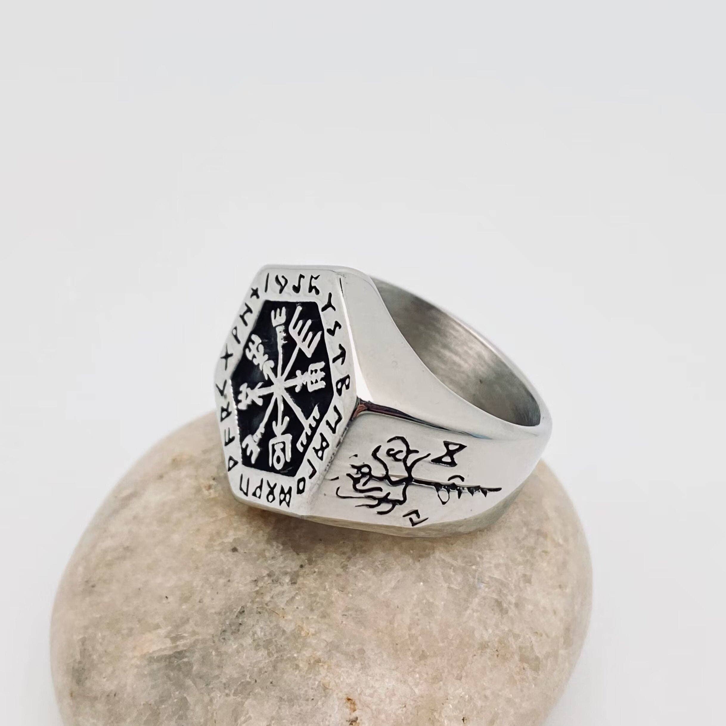 Viking Celtic Knot Rune Men's Stainless Steel Ring
