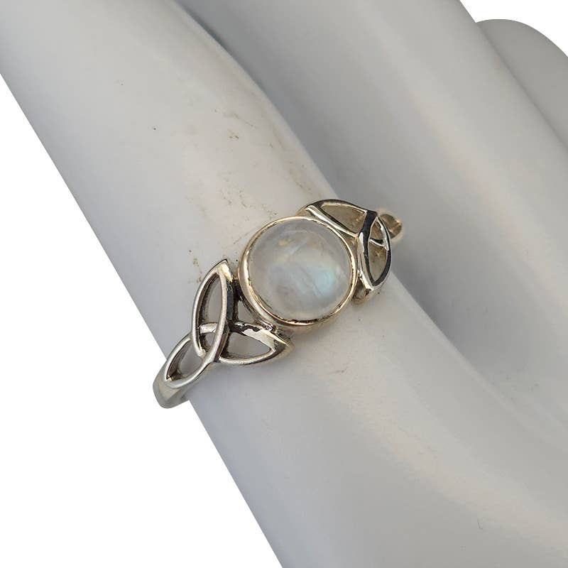 Moonstone Sterling Silver Celtic Style Ring